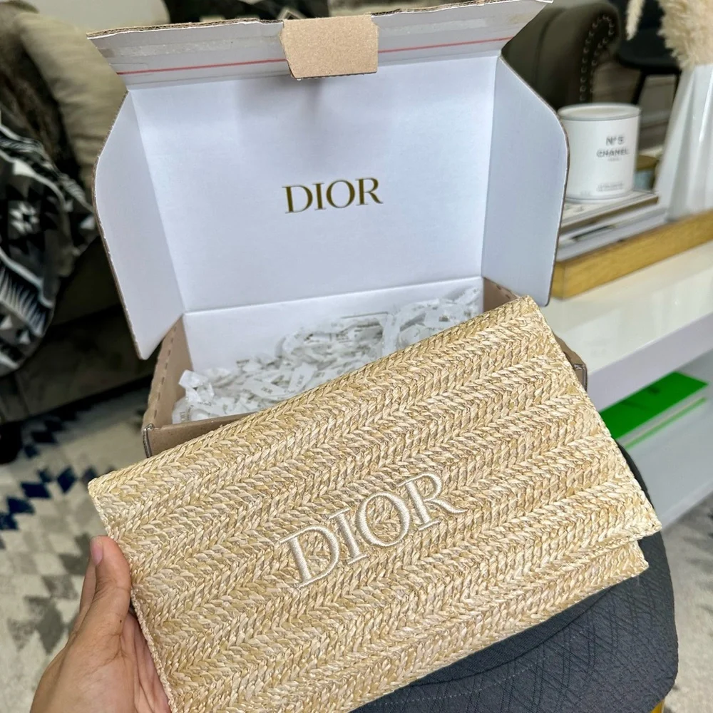 Dior Raffia Clutch